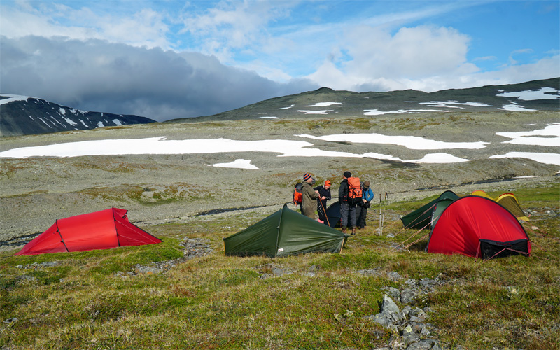 Camp during Sarek hike 